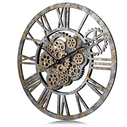 Steampunk-Inspired 23-Inch Moving Gear Wall Clock - Image 6