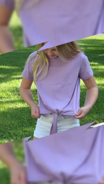 Girls' Vibrant Tie-Dye Tee with Knot Front - Image 7