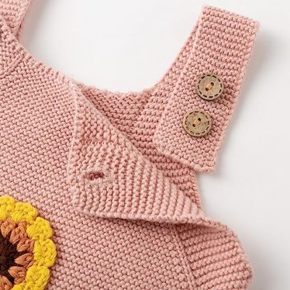 Sunflower Knit Romper for Baby Girls - Image 3