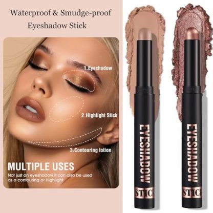 Matte Cream Eyeshadow Stick in Taupe: Waterproof, Long-Lasting, and Blendable - Image 5
