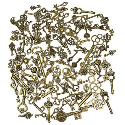 Antique-Style Skeleton Key Charms Set (125 Pieces) - Image 5