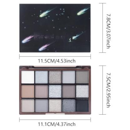 Smokey Black & Silver Eye Shadow Palette - Vegan and Cruelty-Free - Image 7