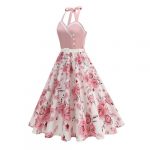 Vintage Inspired 50s Style Swing Dress with Polka Dot and Floral Prints - Image 3