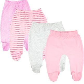 Cozy Bear Cub Cotton-Spandex Baby Pants with Feet