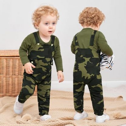 Cozy Newborn Baby Boy Striped Romper and Top Set for Fall and Winter - Image 3