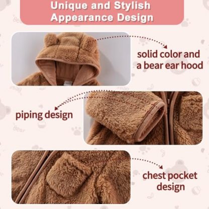 Cozy Bear-Themed Winter Romper with Fold-Over Mittens and Footies - Image 4