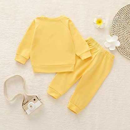 Delightful Autumn Ensemble for Toddlers - Long Sleeve Top and Pants Set - Image 4