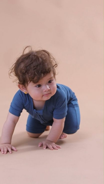 Summer Softness: Bamboo Blend Baby Romper with 2-Way Zipper - Image 7