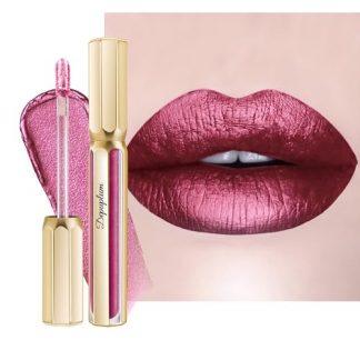 Burgundy Metallic Lipstick - Long Lasting, Non-Stick, and Shimmery