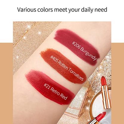 Trio of Velvet Matte Lipsticks with Chic Silver Chain Bag - Image 6
