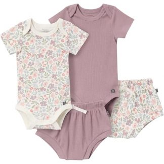 Adorable Unisex Baby 4-Pack Bodysuit & Shorts Set
