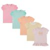 Pink, Green, Orange, Yellow Stripe, Light Pink Print
