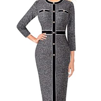 Elegant Patchwork Pencil Dress for the Modern Woman