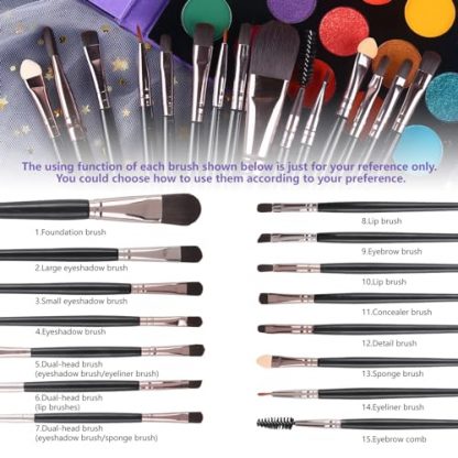 Vibrant Eyeshadow Palette & Brush Set, 86-Color - Image 5