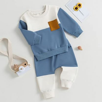 Toddler Boy's Chic Color Block Outfit for All Seasons - Image 2
