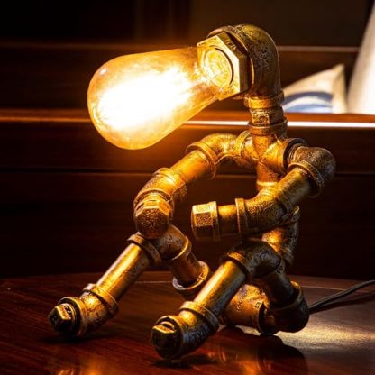 Vintage Industrial Steampunk Robot Table Lamp - Image 5