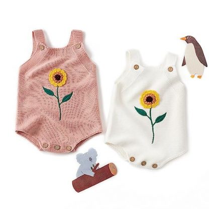 Sunflower Knit Romper for Baby Girls - Image 6