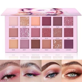 Multifaceted 18-Color Nude Eyeshadow Palette with Reflective Shimmers