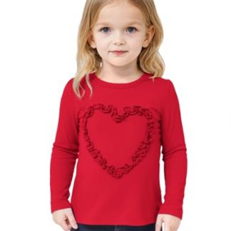 Adorable Ruffled Heart T-Shirt for Toddler Girls