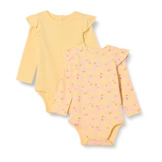 Adorable Long-Sleeved Ruffle Bodysuits for Baby Girls, Pack of 2