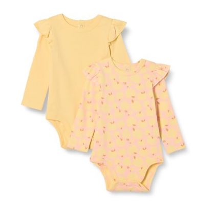 Adorable Long-Sleeved Ruffle Bodysuits for Baby Girls, Pack of 2