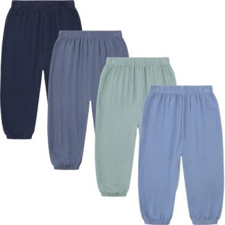 "4-Pack Toddler's Cotton Linen Casual Trousers"