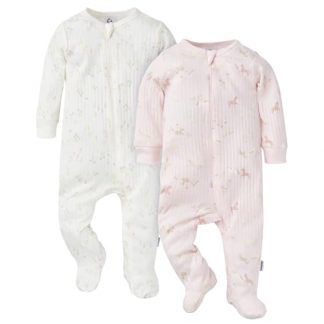Unisex Cozy Cotton 2-Pack Sleep 'N Play for Babies
