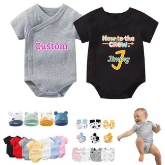 Twin Pack Personalized Newborn Outfits, Soft and Breathable Infant Clothing