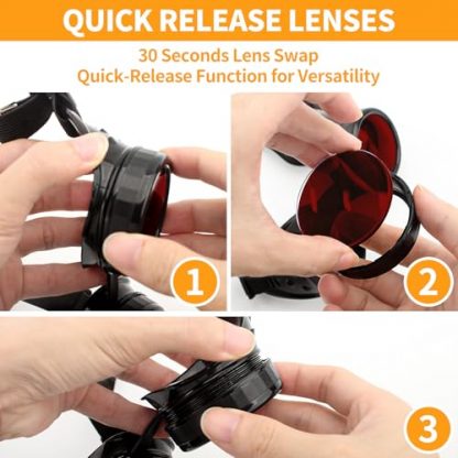 Colorful Diamond Lens Steampunk Goggles with Interchangeable Lenses - Image 3