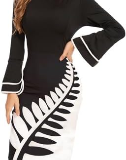 Elegant Long Sleeve Pencil Dress with Vintage Charm