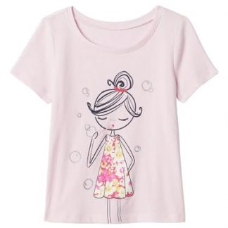 Adorable Short Sleeve Graphic Tee for Baby Girls