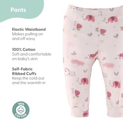 Charming Safari Adventure 5-Pack Baby Girl Pants Set - Image 2