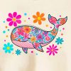 Beige Floral Whale
