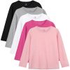 Black, Light Gray, White, Rose Red, Pink