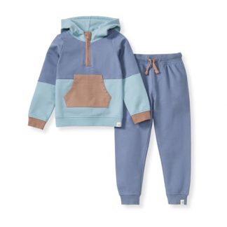 Soft and Cozy Baby Boy's Hoodie and Pant Set, 100% Organic Cotton