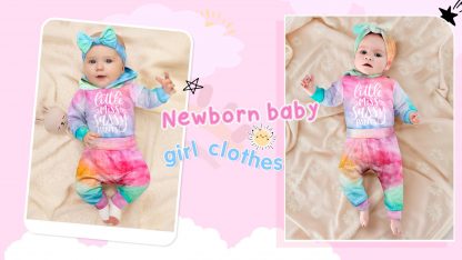 Cozy Newborn Girl's Hoodie and Pants Set with Matching Headband - Image 7