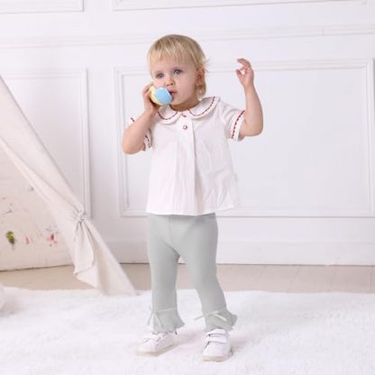 Cozy Cotton Blend Baby Pants with Flared Design - 5 Pack - Image 3