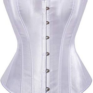 HNGHOU Women's Bustier Corset Top Plus Size Satin Waist Cincher Overbust Bustiers