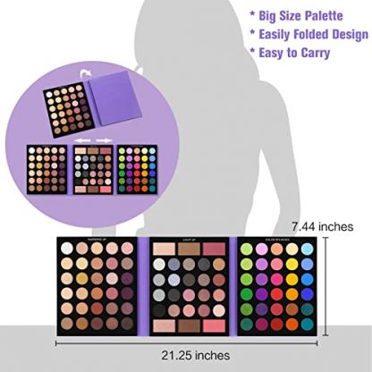 Vibrant Eyeshadow Palette & Brush Set, 86-Color - Image 7