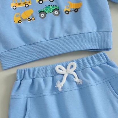Cozy Winter Ensemble for Toddler Boys - Vehicle Themed Sweatshirt and Joggers Set - Image 5