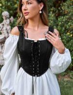 "Scarlet Enchantment: Vintage-Inspired Overbust Corset Bustier Top" - Image 2