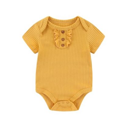 Adorable Soft Cotton Infant Bodysuit with Short Sleeves - Image 6