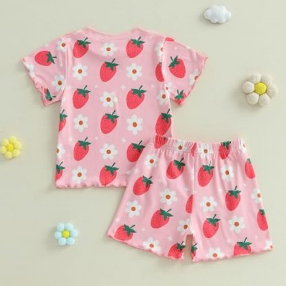 Adorable Summer Floral Outfit Set for Toddlers and Baby Girls - Image 3