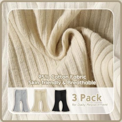 Chic Baby Girl Ribbed Flare Pants - 3 Pack - Image 4