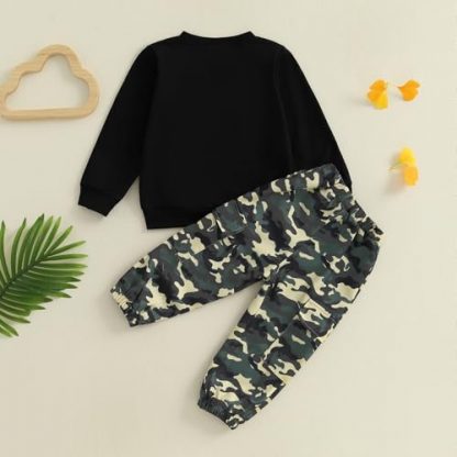 "Stylish Camouflage Toddler Outfit with Excavator Print" - Image 4