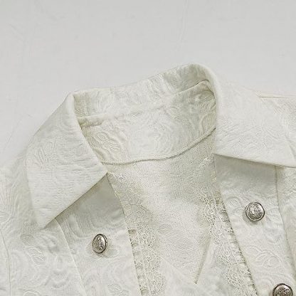 Women's Victorian-Style Steampunk Jacket with Lace Trim - Image 4