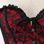 Women's Floral Corset with Black Lace Trim: Overbust Waist Cincher Bustier Top - Image 4