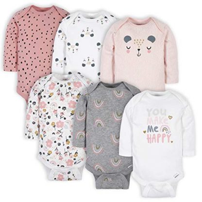 Baby Girls' 6-Pack Long-Sleeve Onesies Bodysuits