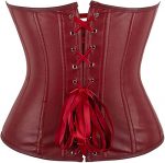 Women's Faux Leather Steampunk Corset Top - Image 3