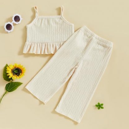 Petite Princess Crocheted Camisole & Elastic Pants Set for Toddlers - Image 4